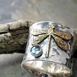 Wide Band Dragonfly Ring